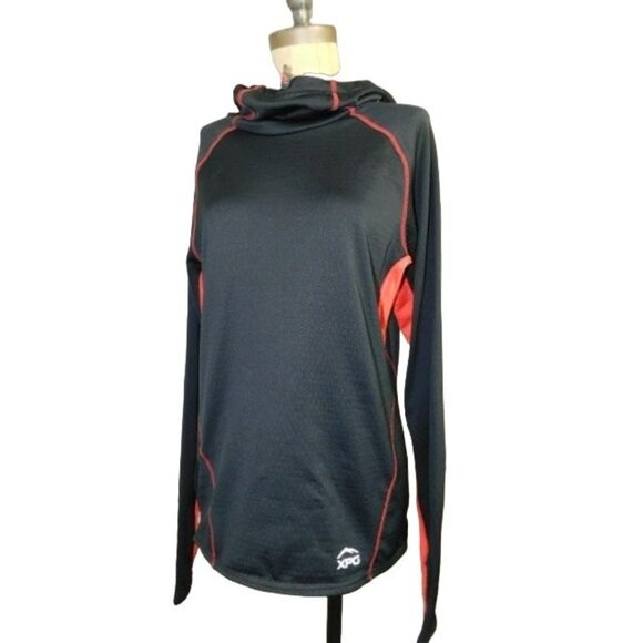 Cabela's Size M Medium Black Red Long Sleeve Hoodie Style Jacket Top - Picture 1 of 2